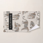 ジャングルレオパード野生動物のパターン バスタオルセット (ハンドタオル)