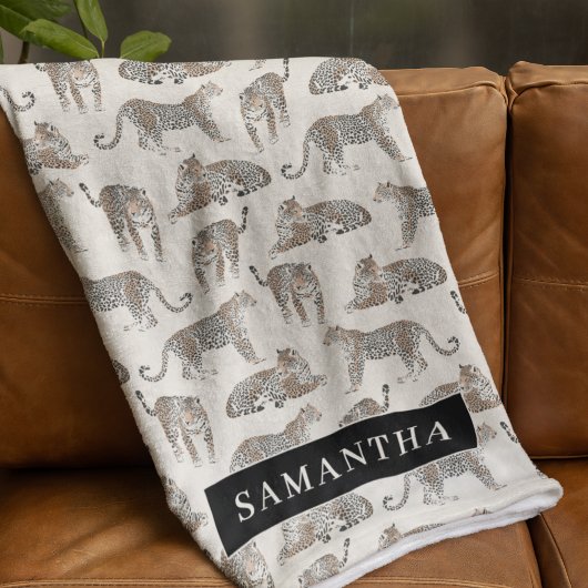 ジャングルレオパード野生動物のパターン フリースブランケット