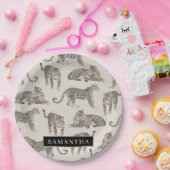 ジャングルレオパード野生動物のパターン ペーパープレート (パーティー)