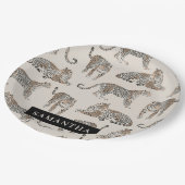 ジャングルレオパード野生動物のパターン ペーパープレート (アングル)