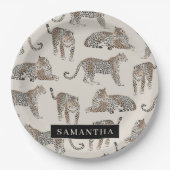 ジャングルレオパード野生動物のパターン ペーパープレート (正面)