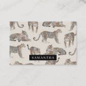 ジャングルレオパード野生動物のパターン 名刺 (正面)