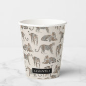 ジャングルレオパード野生動物のパターン 紙コップ (正面)