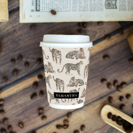 ジャングルレオパード野生動物のパターン 紙コップ