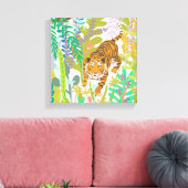 ジャングルローア – タイガー キャンバスプリント (インサイチュ (リビング))