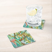 ジャングルローア – チーター スクエアペーパーコースター (インサイチュ)