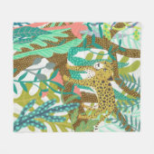 ジャングルローア – チーター フリースブランケット (正面(横))