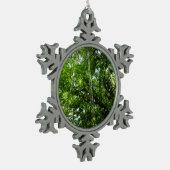 ジャングルロープ雨林写真 スノーフレークピューターオーナメント (左)