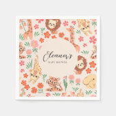 ジャングルワイルドアニマルトロピカルパーティーペーパーナプキン スタンダードカクテルナプキン (正面)