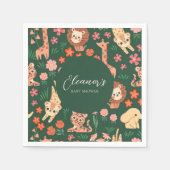 ジャングルワイルドアニマルトロピカルペーパーナプキン スタンダードカクテルナプキン (正面)