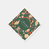 ジャングルワイルドアニマルトロピカルペーパーナプキン スタンダードカクテルナプキン (角)