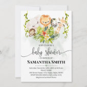 ジャングルワイルドアニマルベビーシャワートロピカルサファリ 招待状 (正面)