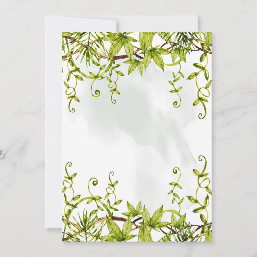 ジャングルワイルドアニマルベビーシャワートロピカルサファリ 招待状 (裏面)