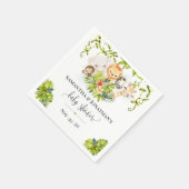 ジャングルワイルドベビーアニマルトロピカルベビーシャワー スタンダードカクテルナプキン (角)