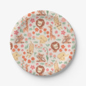 ジャングルワイルドベビーアニマルトロピカル紙プレート ペーパープレート (正面)