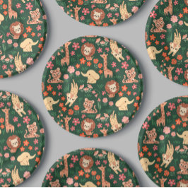 ジャングルワイルドベビーアニマルトロピカル紙プレート ペーパープレート