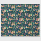 ジャングルワイルドライフ自然野生のネコの虎 ラッピングペーパー (フラット)