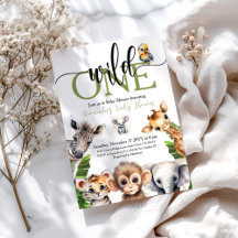 ジャングルワイルドワンサファリ動物の赤ちゃんシャワー