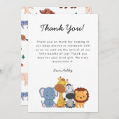 ジャングルワイルドワンベビーシャワー サンキューカード (正面/裏面)