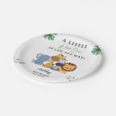 ジャングルワイルドワンベビーシャワー ペーパープレート (アングル)