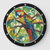 ジャングル交響曲» – ステンドグラスのマカオの壁 ラージ壁時計 (正面)