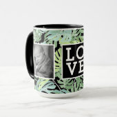 ジャングル写真との花パターン|愛 マグカップ (正面左)