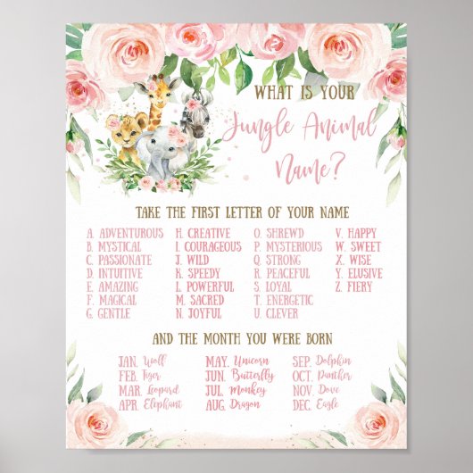 ジャングル動物あなたのジャングル動物の名前のゲームとは ポスター (正面)