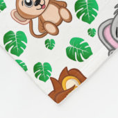 ジャングル動物かわいいサファリの野生のマンガパターン フリースブランケット (角)