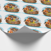 ジャングル動物が付いているノアの箱舟 ラッピングペーパー (角)