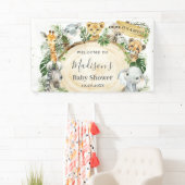 ジャングル動物たち緑の赤ちゃんが背景  横断幕 (インサイチュ)