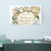 ジャングル動物たち緑の赤ちゃんが背景  横断幕 (トレードショー)