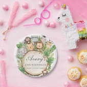 ジャングル動物たち,緑の1歳の誕生日にシャワー ペーパープレート (パーティー)