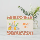 ジャングル動物のサファリのベビーシャワーのサンキューカード サンキューカード (スタンド正面)