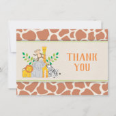 ジャングル動物のサファリのベビーシャワーのサンキューカード サンキューカード (正面)