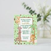 ジャングル動物のサファリー誕生日の招待状 招待状 (スタンド正面)