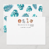 ジャングル動物のサンキューカード サンキューカード (正面/裏面)