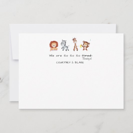 ジャングル動物のサンキューカード サンキューカード (正面)