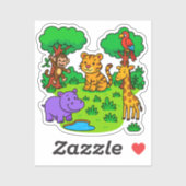 ジャングル動物のシールと子供へ先生 シール (シート)