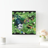 ジャングル動物の壁時計 スクエア壁時計 (ホーム)