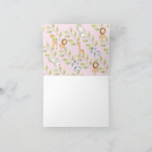 ジャングル動物の女の子の赤ちゃんシャワーありがとう サンキューカード (内部)