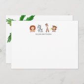 ジャングル動物の子供のメッセージカード ノートカード (正面/裏面)