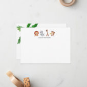 ジャングル動物の子供のメッセージカード ノートカード (正面/裏面インサイチュ)