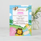 ジャングル動物の招待状 招待状 (スタンド正面)