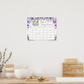 ジャングル動物の推測ベビーの期日ゲームサイン ポスター (キッチン)