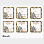 ジャングル動物の本プレートチートスポット スクエアシール (シート)