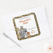 ジャングル動物の本プレートチートスポット スクエアシール (封筒)