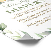 ジャングル動物の深夜おむつ赤ちゃんシャワーのサイン ポスター (角)