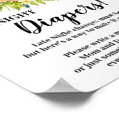 ジャングル動物の深夜おむつ赤ちゃんシャワーのサイン ポスター (角)