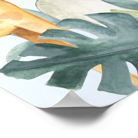 ジャングル動物の男の子の赤ちゃんシャワーへようこそ ポスター (角)