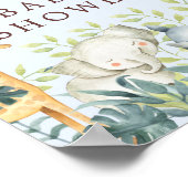 ジャングル動物の男の子の赤ちゃんシャワー歓迎のサイン ポスター (角)